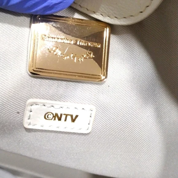 Samantha Thavasa Off-White Leather Tote Shoulder Bag – Magnetic Snap Handbag - Picture 14 of 16